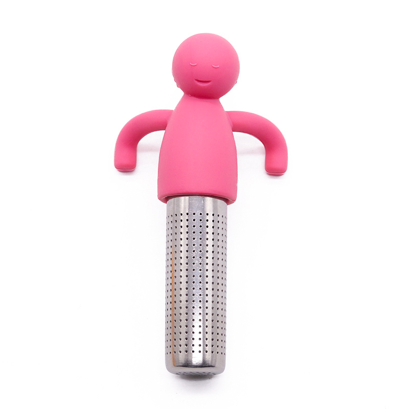 硅膠小人茶漏，不銹鋼茶濾泡茶器_硅膠用品